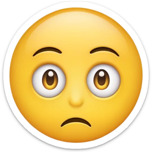 Generate an image of a yellow circle emoji with eyes looking to the side, showing a skeptical or unimpressed expression sticker