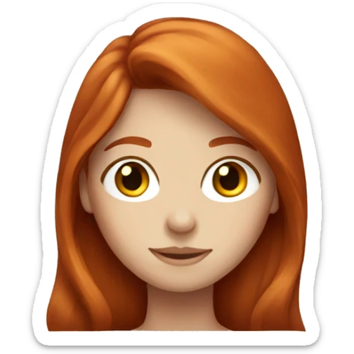 redhead girl with long hair and freckles  sticker