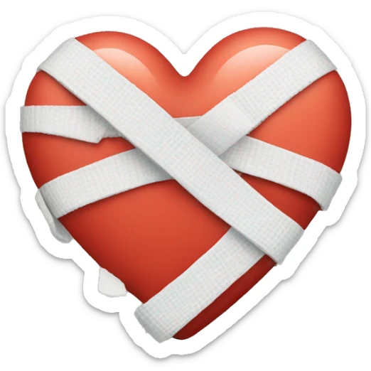 Broken heart with a bandage sticker