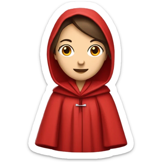 only one brunette caucasian handmaid in a completely red robe with red hood  sticker