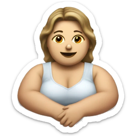 Extremely chubby woman sitting in the truck bed of a 2006 Chevy sliverado  sticker