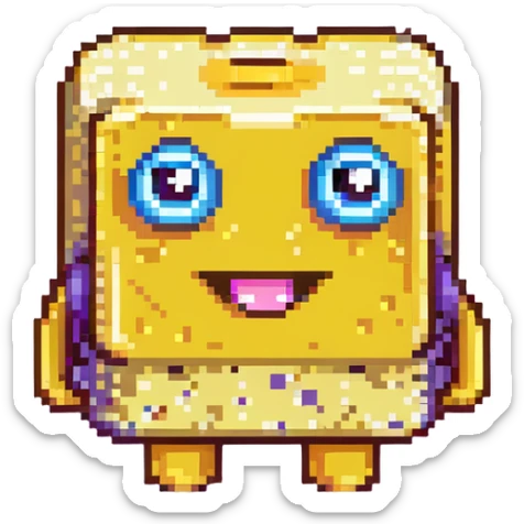 yellow sponge character with big eyes and a smile, inspired by SpongeBob sticker