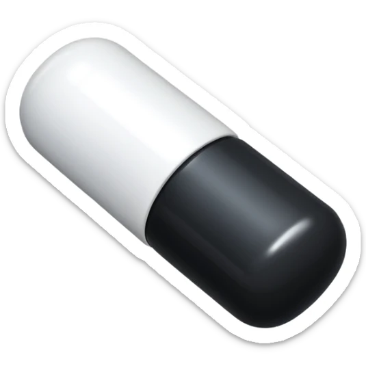 black and white pill sticker