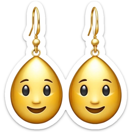 create a golden earrings emoji  the most attractive any one or all of them ill choose it should be fully golden sticker