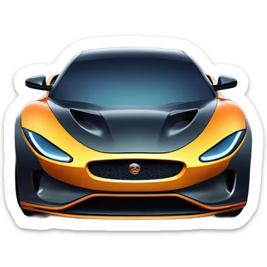 A futuristic sports car jaguar on a modern road, with lightning and energy all around, symbolizing innovation.
 sticker