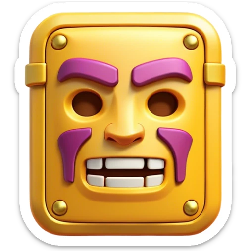 Clash of Clans aesthetic: Cinematic Playful Classic Game Cartridge Portrait Emoji, rendered in a 3D vector-style similar to standard emojis with minimal shading and bold, simplified shapes. A compact, distinct form with signature details, softly glowing with a nostalgic gaming charm. Simplified yet unmistakably iconic, highly detailed and consistent, glowing with a soft radiance and high shine. Stylized with a touch of retro gaming magic and a soft glowing outline, capturing the essence of a beloved gaming relic with a friendly, playful manner! sticker