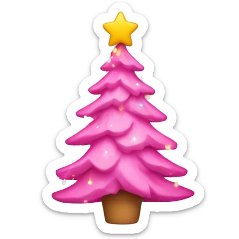 pink christmas tree sticker
