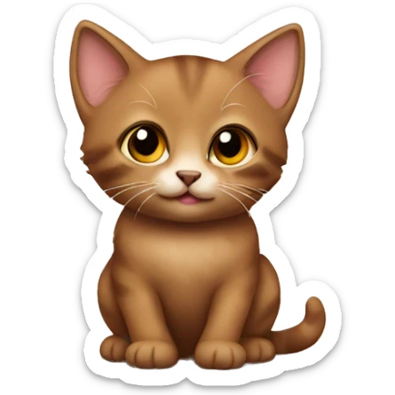 Brown kitten sticker