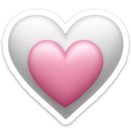 white heart + pink heart sticker