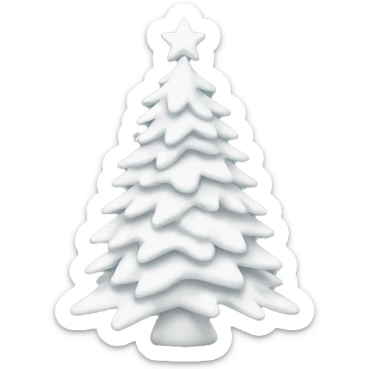 white christmas tree sticker