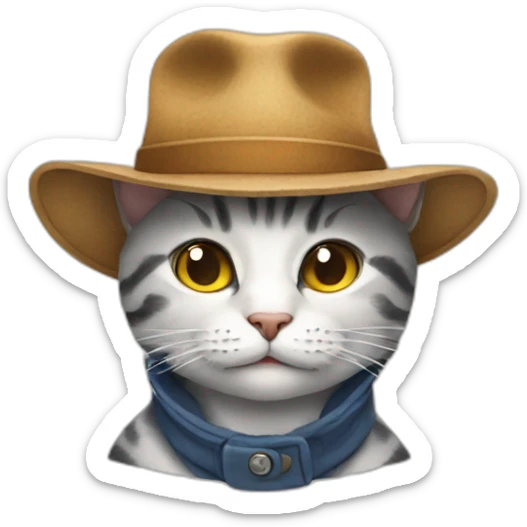 cat wearing a hat sticker