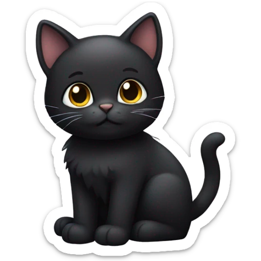 Cute black cat sticker