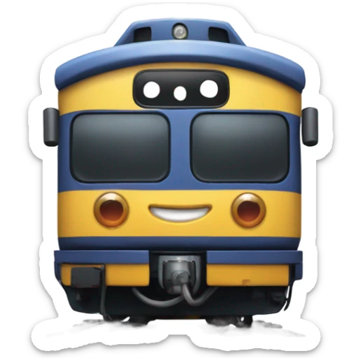 A electric locomotive (With little Kirby eyes on the front of the train) sticker