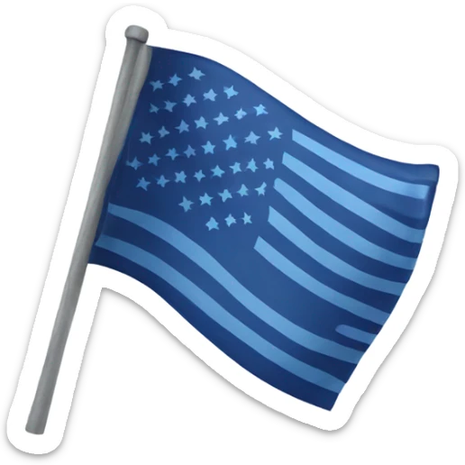 ON MODERN FLAG.  NO RED STRIPES. FLAG. Similar to American emoji flag - use only deep blue - NO RED -  with blue stripes sticker