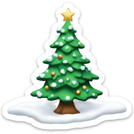 Christmas tree with snow sticker
