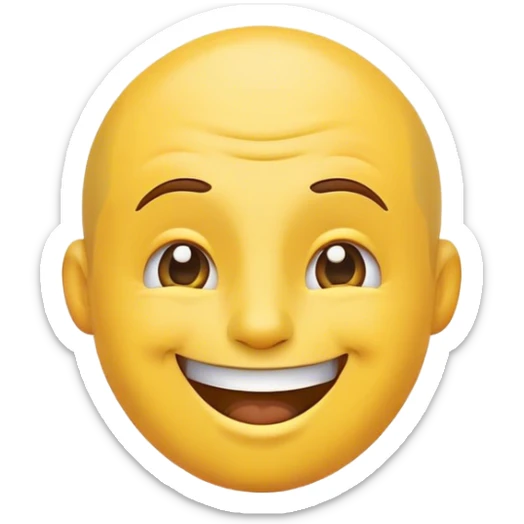 Regular standard yellow round emoji head giving a thumbs up and smiling but with stress wrinkles and a reciding hairline. sticker
