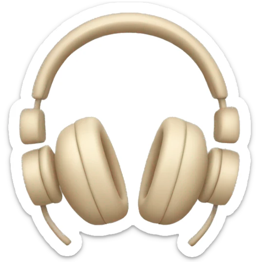 beige apple headphones with beige bows tied on the sides sticker