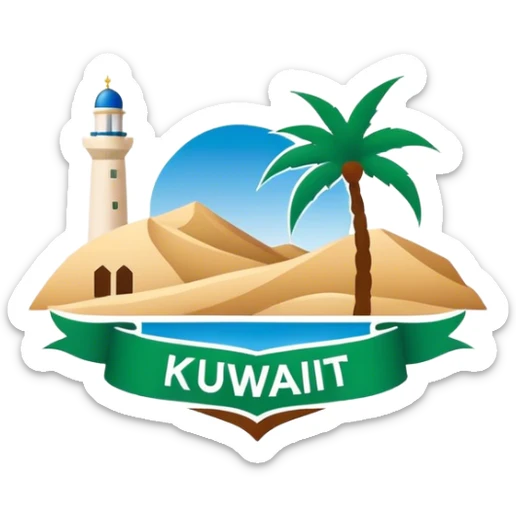 Logo for Kuwaiti students club in a university in California, go creative! sticker