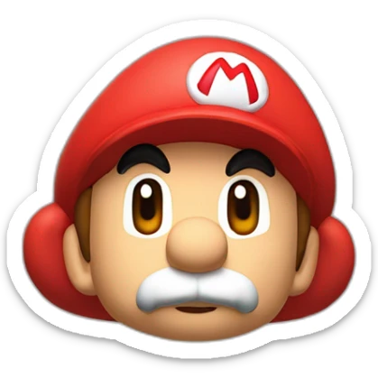 Mario avec casquette rouge à côté d'une main qui montre un pouce vers le ciel sticker
