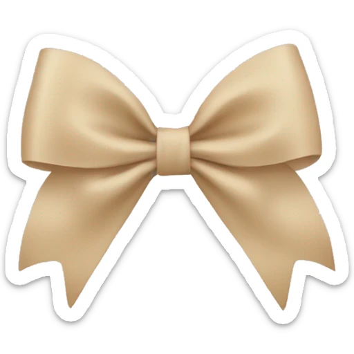 Beige thin bow sticker