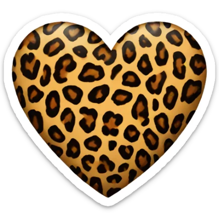 Leopard print heart sticker