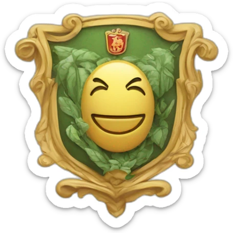 money in the middle of a coat of arms sticker