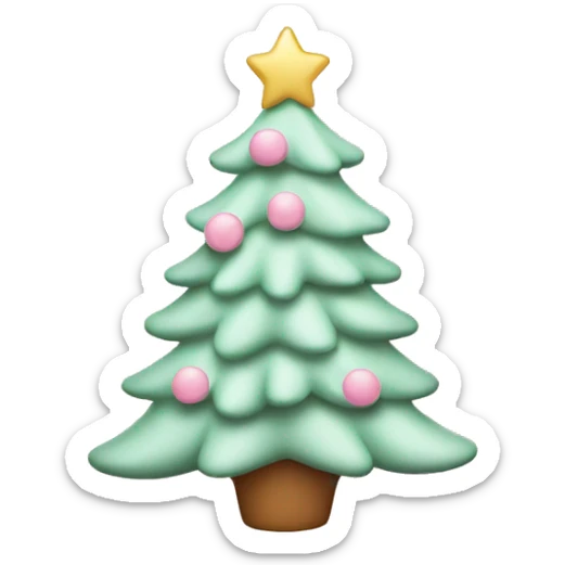 pastel pink christmas tree sticker