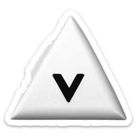 a white V letter with the play video symbol, the triangl lie youtube but in white, within the V letter sticker