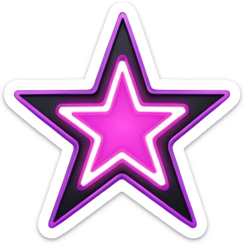neon cyberpunk style star sticker
