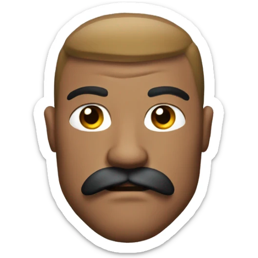 muscular man, mustache sticker