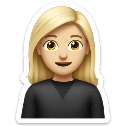 Une fille blonde qui fait un câlin à un homme métisse clair cheveux noir  sticker