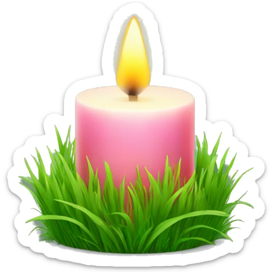 Summer candle with grass sticker
