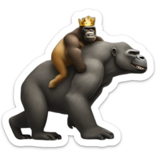 king kong lifting a kangaroo sticker