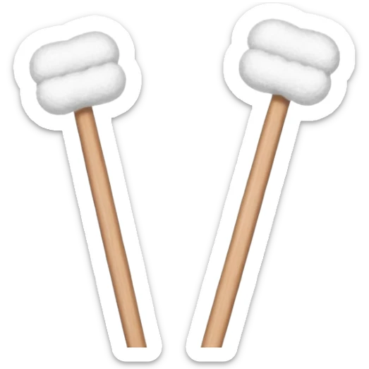cotton swabs, wooden sticks with cotton balls at the ends sticker