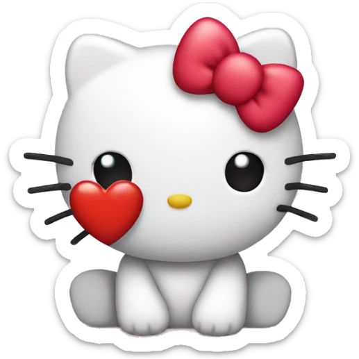 hello kitty with heart sticker