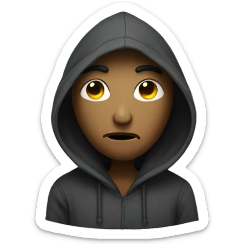 Nonchalant dread head being mysterious in a hoodie with hood on sticker