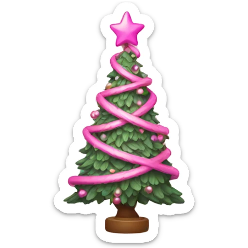pink Christmas tree sticker