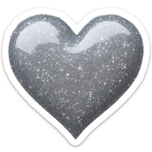 Grey glitter heart sticker