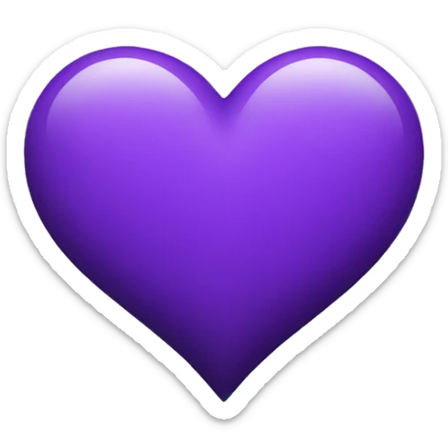 Heart purple and black sticker