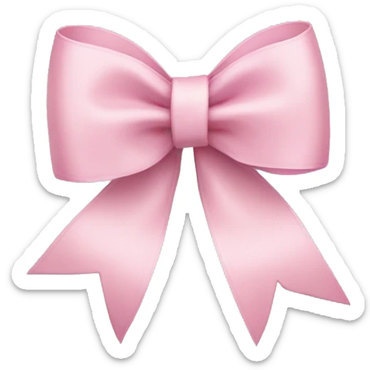 light pink ribbon bow sticker