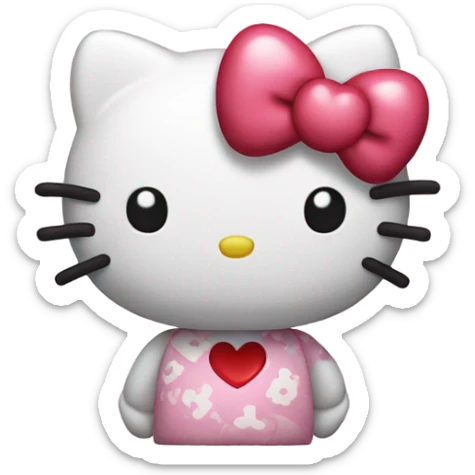 hello kitty with heart sticker