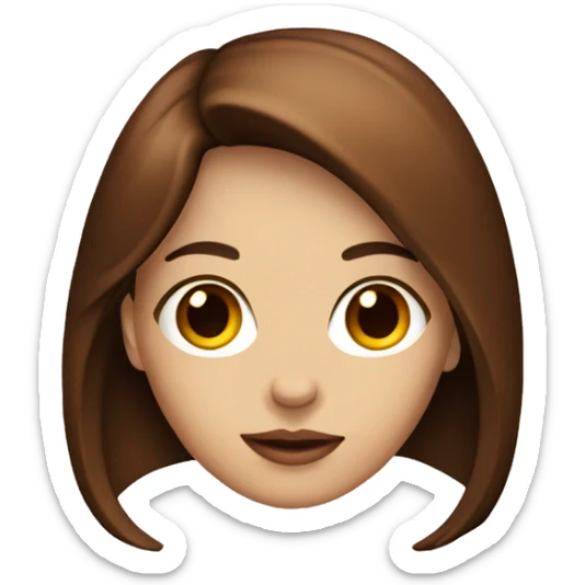 Designer Girl with brown hair and earing Red glass sticker