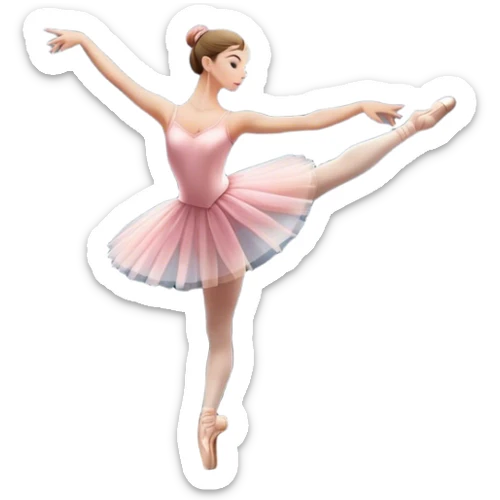 Icon for Ballet: silhouette of a ballerina in an elegant pose on a theater stage, surrounded by spotlight and stage lights. The icon should convey the grace and beauty of ballet, with focus on the dancer and the dramatic lighting. Transparent background. sticker