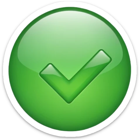 If you want to tell an emoji creator program (or designer) in English that you would like a simple, beautiful green checkmark emoji with no background, you can use the following sentence: 		I would like a simple and beautiful green checkmark emoji with no background. sticker