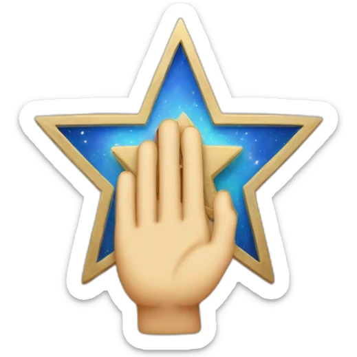 chamsa with a jewish star in the middle of the palm sticker