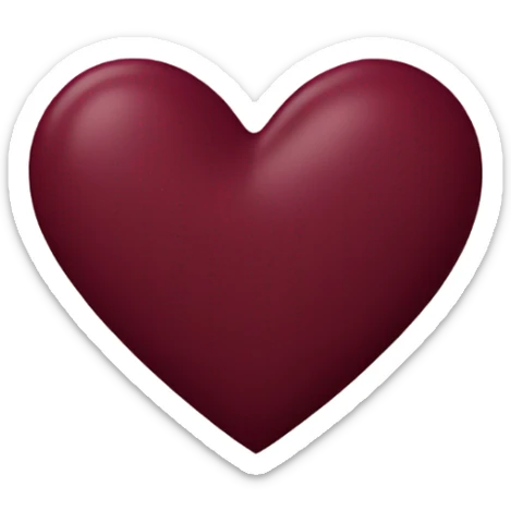 burgundy heart sticker