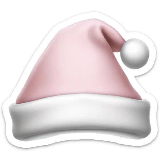 Pale blush pink santa hat  sticker