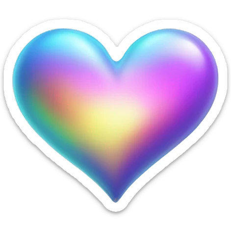 Iridescent heart sticker