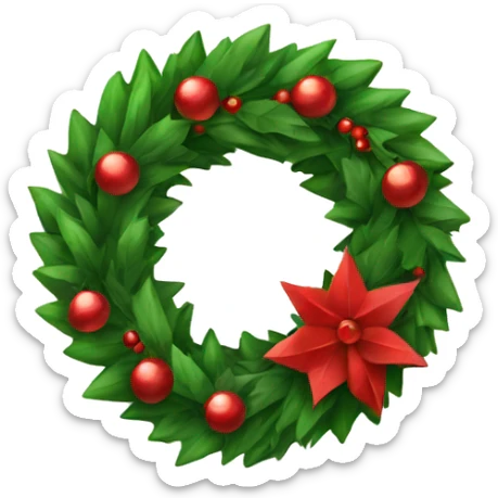 christmas wreath sticker