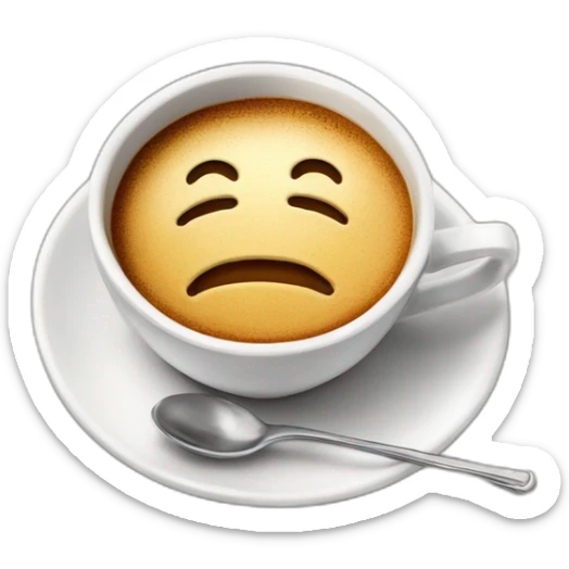  Coffee on a saucer, on the saucer there's a cinnamon stick and a pack of dollars. sticker